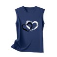 thumbnail image 5 of Timegard Camisoles pour Femmes Col Rond Imprimé Cœur Sans Manches Confortables Décontractées Amples Chemises Hauts Blouse, 5 of 5