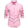 thumbnail image 2 of Chemise à Manches Longues pour Hommes, Mode Décontractée, Col Rabattu, Boutons, Chemise Blouse à Manches Longues pour Hommes, 2 of 8