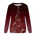 thumbnail image 3 of Pisexur Chandails en Molleton de Noël pour Femmes 2024 Mode Manches Longues Col Rond Chandails en Molleton Graphique Arbre de Noël Amusant Chandails à Capuchon Décontractés Vacances Ample Chandail Oversize, 3 of 3