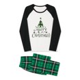 thumbnail image 4 of SUNSIOM Matching Family Pajamas Sets Christmas PJ's Long Sleeve Tree Print Raglan Tops + Plaid Pants Set Loungewear, 4 of 10