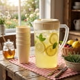 thumbnail image 4 of Transparent Plastic Cold Brew Coffee Carafe with Push Lid, 5-Cup Drink Pitcher, Large Capacity Beverage Dispenser for Iced Tea & Lemonade, Dishwasher Safe, 4 of 9