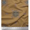 thumbnail image 1 of Soimoi Modal Satin Fabric Leaves & Mandala Decorative Decor Fabric Printed Yard 42 Inch Wide, 1 of 3