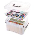 thumbnail image 1 of EcoNesxp LEGO Tool Organizer 5-Quart Plastic Storage Box with Removable 10-Compartment Tray, 1 of 5