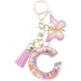 thumbnail image 1 of ORUYROP Initials Letter Keychain Pink Tassel Butterfly Pendant for Women Girls Wallet Backpack Purses, 1 of 4