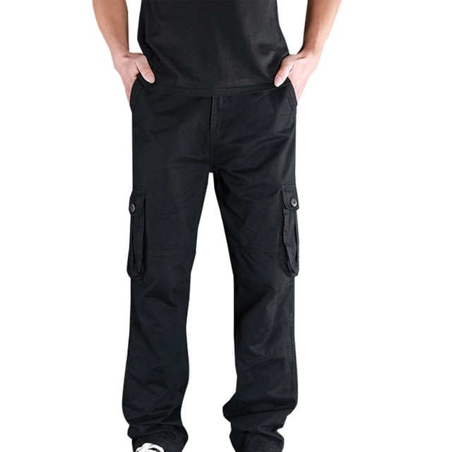 Mikilon Pantalon Salopette Résistant à l'Usure pour Hommes Grande Taille en Pur Coton à Multiples Poches