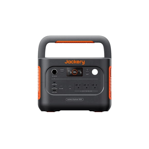 Jackery Explorer 1500 v2 Station d'Alimentation Portable, Générateur Solaire LiFePO4 1536 Wh, Puissance Homologuée 2000 W, Recharge Rapide 1 H, Fonction UPS 10 Ms, Convient aux Activités de Plein Air, Secours d'Urgence, Camping