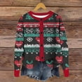 thumbnail image 2 of Wiyuqeen Women's Christmas Knit Cardigans Crewneck Button Down Ribbed Cardigans Long Sleeve Xmas Reindeer Print Jacket Coats, 2 of 5