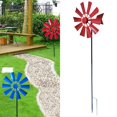 thumbnail image 3 of 28in Wind Sculpture Metal Windmill Wind for Backyard Outdoor Decor Red, 3 of 7