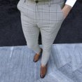 thumbnail image 1 of RKSTN Pants for Men Fall Check Business Straight Pants Loose Trousers Straight Leg Pants, 1 of 4
