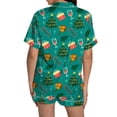 thumbnail image 5 of Pyjama pour Femmes en Satin Imprimé Graphique, Mignon, Tenue de Nuit, Boutons, Hauts à Manches Courtes, Ensembles de Shorts, 5 of 5