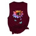 thumbnail image 4 of Pompotops Womens Tank Tops Casual Loose Fit Plus Size Sunflower Printed Tee Shirts, 4 of 7