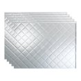 thumbnail image 1 of Fasade 18in x 24in Quilted Brushed Aluminum Backsplash Panel 5 Pack, 1 of 6