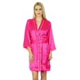 thumbnail image 1 of Bimba Women Short Satin Getting Ready Robe Bridesmaid Kimono Sleeve Coverup, 1 of 9