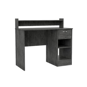 FM FURNITURE Charlette Bureau d'ordinateur avec deux étagères Engineered Wood Gray