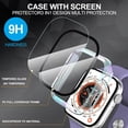 thumbnail image 3 of KOMI 2-Pack for Apple Watch Series 9/8/7/6/5/4/Series SE/SE 2 45mm All-around Screen Protector Case, Tempered Glass Screen Protector Case Ultra-thin for iWatch 45mm Protection Cover - Color Clear, 3 of 5