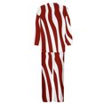 thumbnail image 4 of TIMIFIS Ensemble Rouge pour Femme 2 Pcs d'Automne Col Rond Manches Longues Chemises et Pantalon à Jambe Grand Tenues Décontractées Amples à Rayures Imprimées, 4 of 5