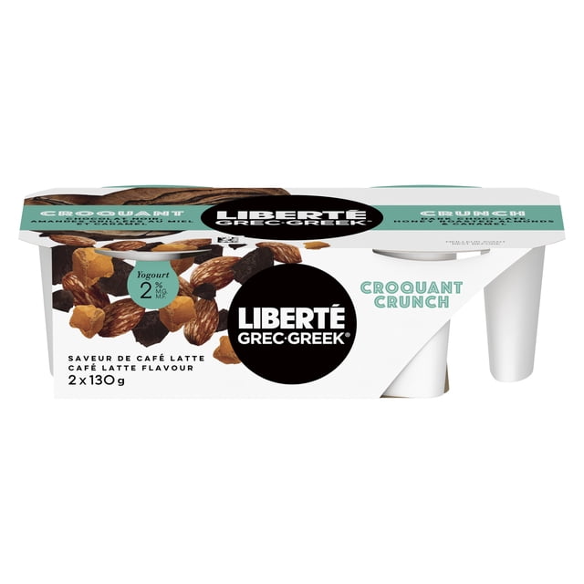 Liberte Greek Crunch Yogurt Cafe Latte Flavour, 2x130g