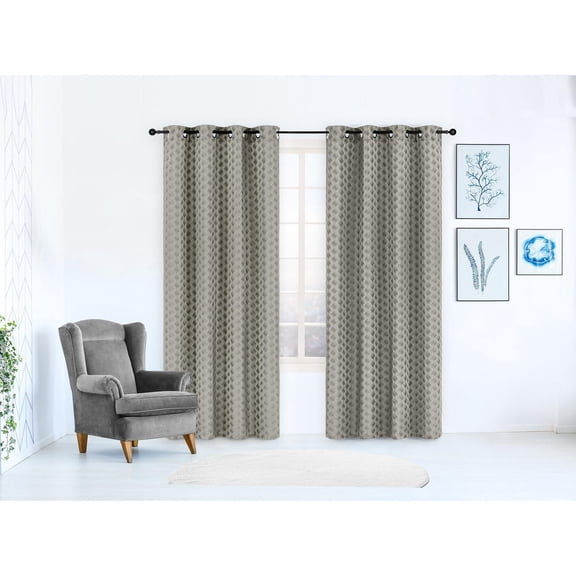 Safdie & Co. Curtain 84L Jacquard Brayden Taupe
