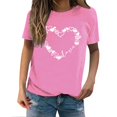 thumbnail image 1 of T-Shirts de la Saint-Valentin pour Femmes, T-Shirts Graphiques Cœur d'Amour, T-Shirts Graphiques Mignons pour Adolescentes, T-Shirts Décontractés Imprimés pour la Saint-Valentin, T-Shirt Col Rond Imprimé, Chandail pour Femmes, 1 of 8