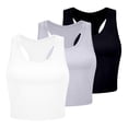 thumbnail image 1 of HBFAGFB Lightweight Tank Tops Womens 3 Piece Seamless Workout Shirts Simple Undershirt Navy Size M, 1 of 3