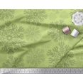thumbnail image 3 of Soimoi Green Poly Georgette Fabric Snow Flakes Floral Fabric Prints By Yard 42 Inch Wide, 3 of 5