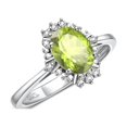 thumbnail image 3 of RYLOS Bagues pour Femmes Bague en Or Blanc 14K avec Pierre Précieuse Ovale 7X5MM et Diamants Étincelants Péridot d'Août Bijoux Taille 6, 3 of 7