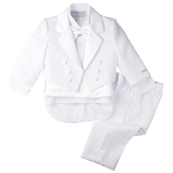 Spring Notion Baby Boys' White Classic Tuxedo with Tail Large /12-18 Months