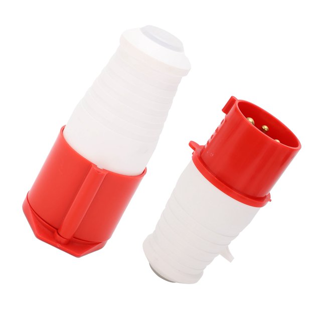 Gupbes Waterproof Socket,Industrial Plug Connector 4 Pin 3 Phase Dust‑Proof Waterproof Socket Set 32A AC380V‑415V,Industrial Hook Plug Socket