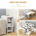 thumbnail image 4 of CoSoTower Folding Dining Table with Storage, Drop Leaf Kitchen Table for Small Spaces, White, 4 of 7