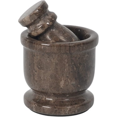 Radicaln Mortier et Pilon Océaniques Gris - Format Palmier 2,5 Pouces Mortier et Pilon en Marbre Portatifs Faits à la Main / Broyeur pour Épices et Graines, Broyeur de Pilon en Marbre. Petit Mortier et Pilon pour Fournitures d'Autel