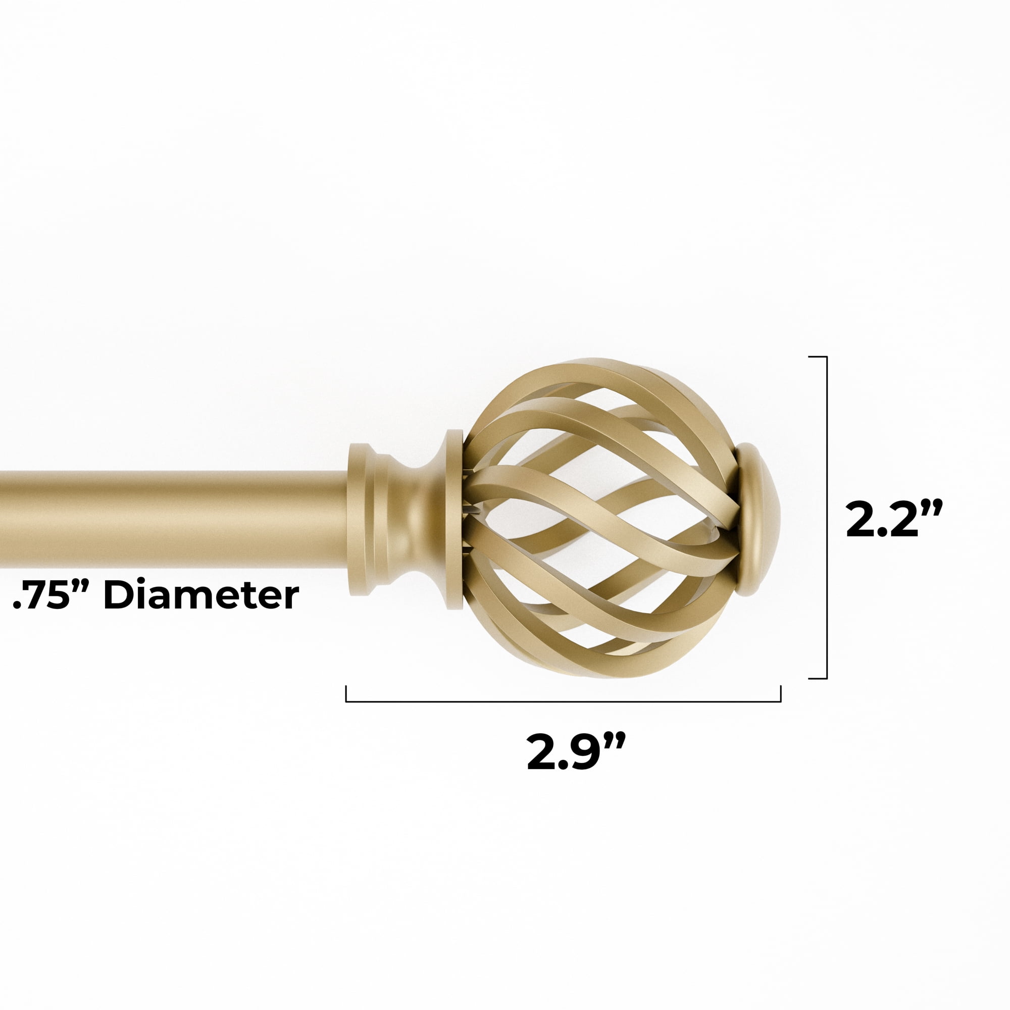 Tringle à rideaux réglable Mainstays cage de tordue or de 1,9 cm, (76 cm à 213 cm)