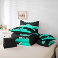thumbnail image 4 of YST Teens Gaming King Comforter Set, 7 Pieces, Sports Motifs, Teal Black Bedding, 4 of 4
