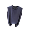 thumbnail image 1 of Débardeur pour Femmes Femmes Couleur Unie Col Rond Sans Manches Mince Ample Chandail de Base Décontracté Polyvalent Couleur Unie Haut pour Femmes Col Rond, 1 of 1