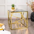 thumbnail image 1 of Heavenly Collection | Table d'appoint dorée en forme de cube pour chambre et salon, 1 of 7