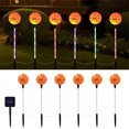 thumbnail image 4 of Ballon de Sport Solar Lampe de Sol - Guirlande Décorative d'Extérieur pour Jardin, 8 Modes Allumage/extinction Automatiques, Piquet de Sentier Résistant aux Intempéries, Éclairage de Pelouse, Orange, JKODE, 4 of 6
