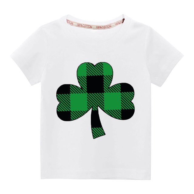 EGNMCR Blouses & Chemises à Manches Courtes Col Rond pour Tout-Petits Garçons Filles Mode Mignon Col Rond Imprimé Haut à Manches Courtes Girl Blouse