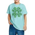 thumbnail image 4 of FAIWAD Hauts pour Enfants Garçons Filles Manches Courtes T-Shirt Graphique de la Saint-Patrick Trèfle Mignon Décontracté Col Rond, 4 of 4