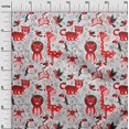 thumbnail image 3 of oneOone Rayon Red Fabric Cute Animal Dress Material Fabric Print Fabric By The Yard 56 Inch Wide, 3 of 4