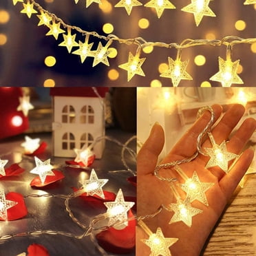 Wzzjkit Star Lights String Pentagram Colorful Lights Fairy Lights Battery Operated with Battery Box for DIY Crafts Wedding Table Centerpieces Party Bedroom Christmas Holiday Gifts