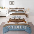 thumbnail image 2 of Erosebridal Sailboat Paddle Bedding Toddler Comforter Set, Rustic Lake House Down Comforter, Old Barn Door Decor, Reversible 2pcs, 2 of 7