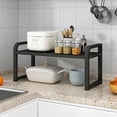 thumbnail image 1 of Kitchen Storage Rack for Dishes, Seasoning Bottles, and Cans | Countertop Organizer with Solid Wood and Metal Frame | Stable No-Slip Shelf for Kitchen, Bathroom, or Pantry, 1 of 6