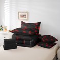thumbnail image 5 of YST Red Honeycomb Print 7 Piece Bed in a Bag, Queen Size, Black Hexagonal Pattern, 5 of 5
