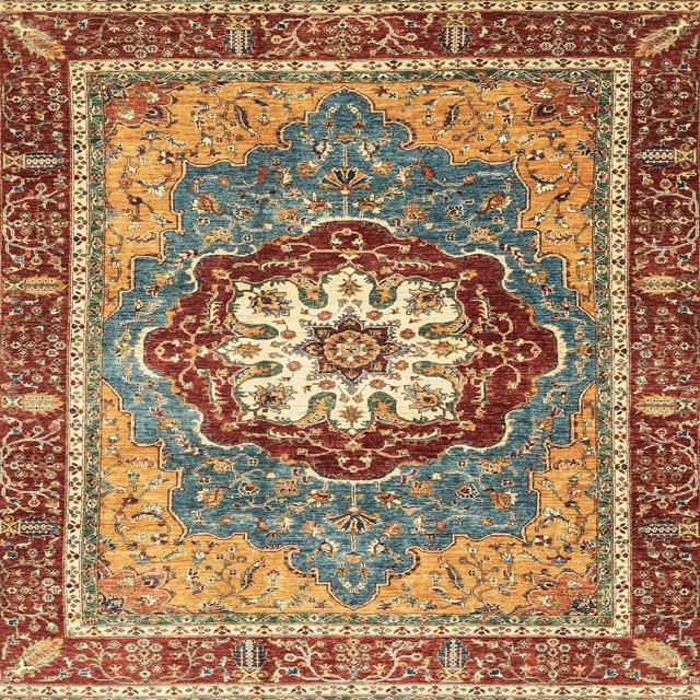 Ahgly Company Tapis Carrés Abstraits Bruns Rouges Abstraits, 3' Carrés