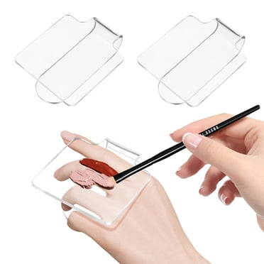 KAKOWELY handheld makeup palettes Minkissy 3pcs Acrylic Makeup Palettes Mixing Tray Clear Hand-held Palettes for Cosmetics Nail Art3.07"X2.36"X0.79"