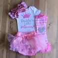 thumbnail image 2 of Ensemble de 3 Pcs pour Nouveau-Née Fille Princess : Barboteuse Justaucorps Combinaison Robe Tutu Bandeau Vêtements Tenue, 2 of 4