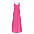 thumbnail image 3 of LSLJS Robe d'Été Décontractée Aguichant pour Femme, Sans Manches, à Col Rond, Unie, avec Fente, Grande Taille, 3 of 4
