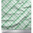 thumbnail image 1 of Soimoi Green Rayon Fabric Diagonal Check Print Sewing Fabric Yard 42 Inch Wide, 1 of 5