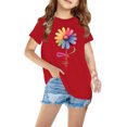 thumbnail image 2 of Penkiiy Chandails pour Enfants à Manches Courtes T-Shirt Graphique Gerbera Col Rond Crop Top pour Filles et Garçons de 3 à 9 Ans T-Shirt Tee Rouge, 2 of 5