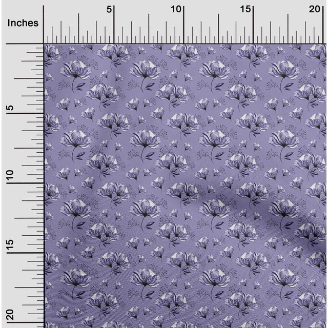 oneOone Velvet Bluish Violet Fabric Florals Fabric For Sewing Printed Craft Fabric By The Yard 58 Inch Wide-BVC