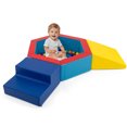 thumbnail image 1 of Costway 3 PCS Baby Foam Climbing Blocks with Ball Pit Triangle Stair 100 Ocean Balls Multicolor, 1 of 10
